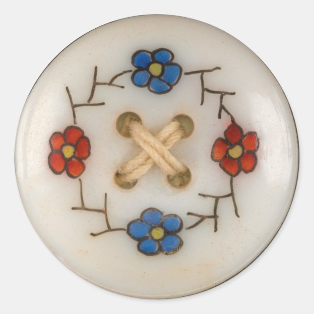 Cute Vintage Sewing Button Sticker (Front)