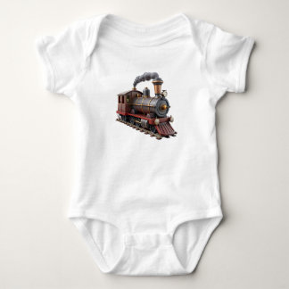 Cute Vintage Steam Train 3D Baby Shirt – Little Tr