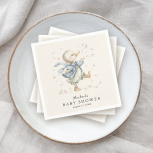 Cute Vintage Storybook Duck Baby Shower  Napkin