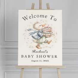 Cute Vintage Storybook Duck Baby Shower Welcome