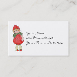 Cute Vintage Strawberry Girl Business Card