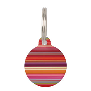 Cute vintage striped colours pet tag