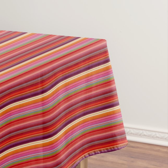 Cute vintage striped colours tablecloth (In Situ)
