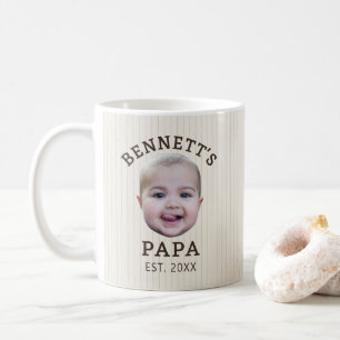 Cute Vintage Striped Custom Face Grandpa Papa Mug