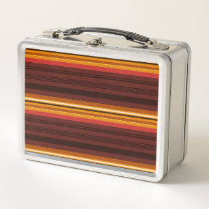 Cute vintage stripes metal lunch box