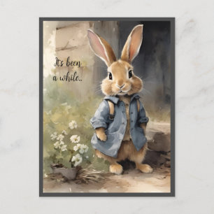 Cute Vintage Style Bunny Postcard
