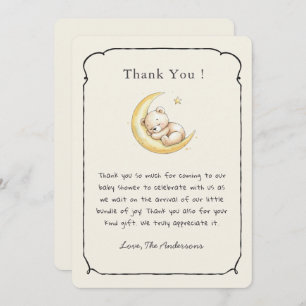 Cute Vintage teddy bear Baby shower Thank You Card