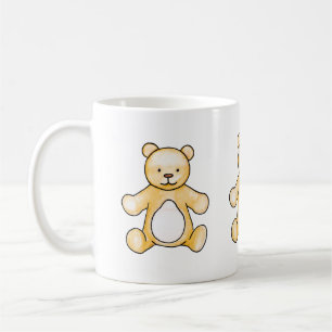 Cute vintage teddy bear drawing coffee mug