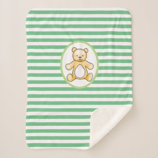 Cute vintage teddy bear drawing sherpa blanket