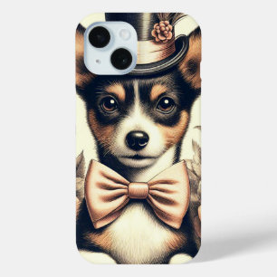 Cute Vintage Toy Fox Terrier iPhone 15 Case