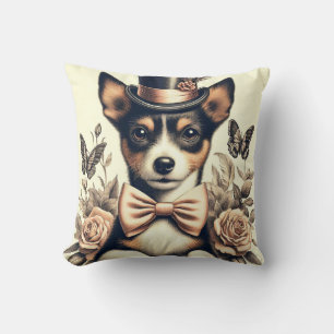 Cute Vintage Toy Fox Terrier Cushion