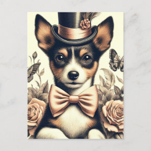 Cute Vintage Toy Fox Terrier Postcard