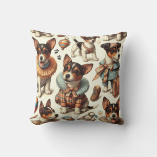 Cute Vintage Toy Fox Terrier Seamless Cushion
