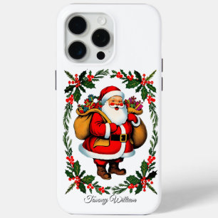 Cute Vintage Traditional Elegant Merry Christmas iPhone 15 Pro Max Case