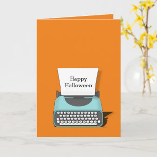 Cute Vintage Typewriter Happy Halloween Card