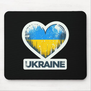 Cute Vintage Ukrainian Nner Fan Ukraine Flag Retro Mouse Pad