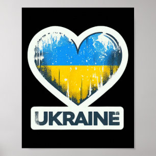 Cute Vintage Ukrainian Nner Fan Ukraine Flag Retro Poster