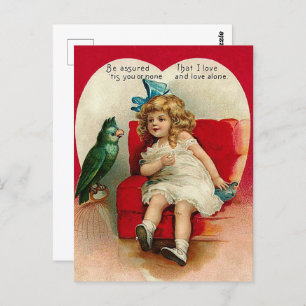 cute vintage Valentine love Postcard
