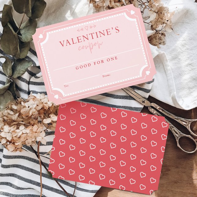Cute Vintage Valentine's Day Coupon Voucher Invitation (Cute Vintage Valentine's Day Coupon Voucher Invitation)