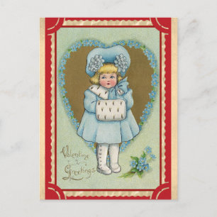 Cute Vintage Valentines Day Greetings Postcard