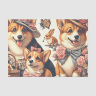 Cute Vintage Welsh Corgi Cardigan Tissue Paper