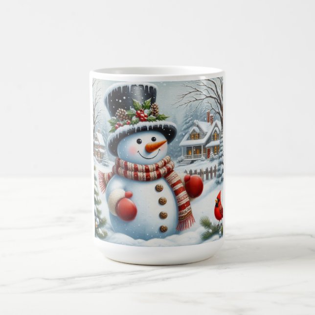 Cute, Vintage/Whimsical Christmas/winter snowman Coffee Mug (Center)