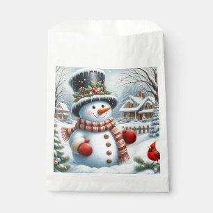 Cute, Vintage/Whimsical Christmas/winter snowman Favour Bag