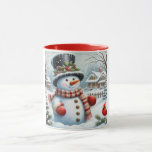 Cute, Vintage/Whimsical Christmas/winter snowman Mug<br><div class="desc">.</div>