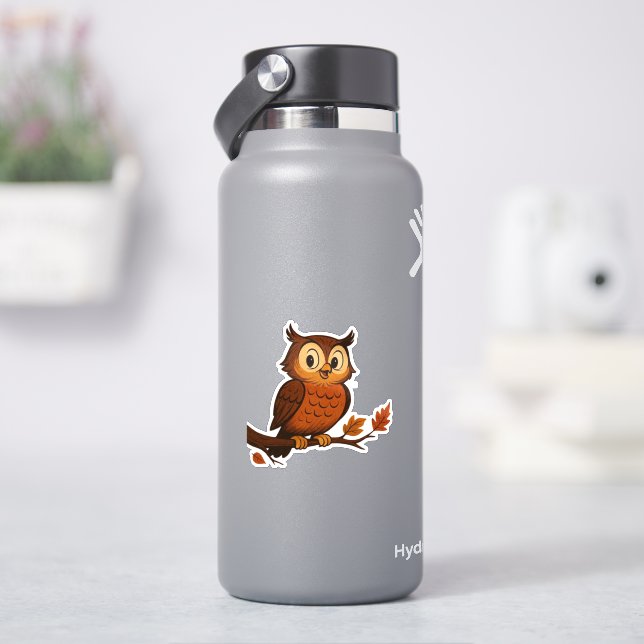 Cute, vintage whimsical fall/autumn owl (HydroFlask)