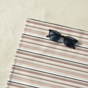Cute vintage white red stripes beach towel