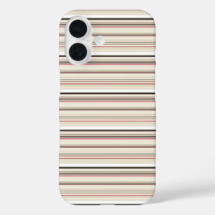Cute vintage white red stripes iPhone 16 case