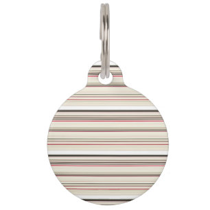 Cute vintage white red stripes pet tag
