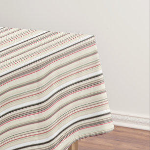 Cute vintage white red stripes tablecloth