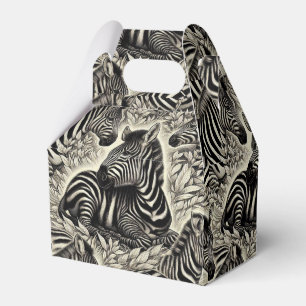 Cute Vintage Zebra Pattern Favour Box
