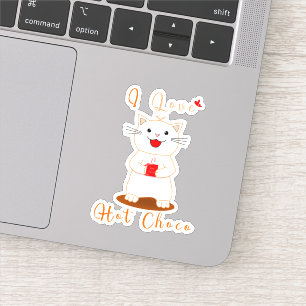 Cute Vinyl Sticker   I Love Hot Choco