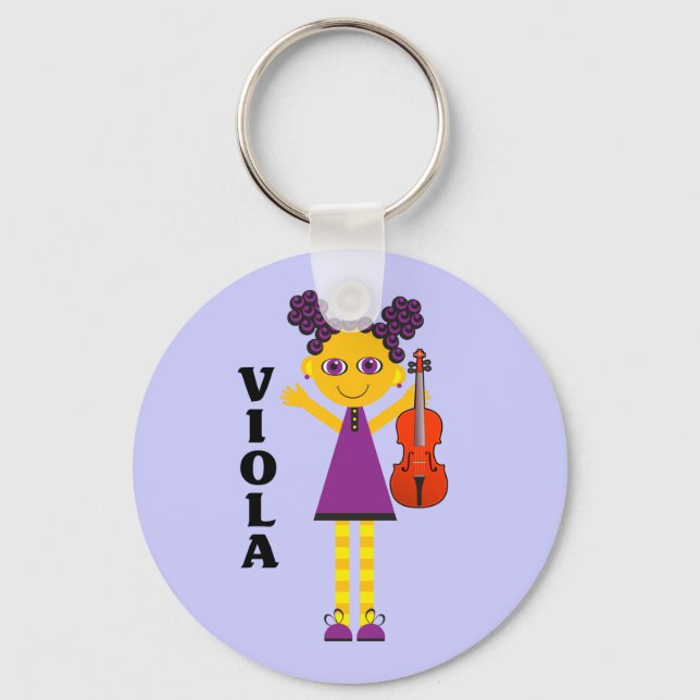 Cute Viola Girl Keychain (Front)