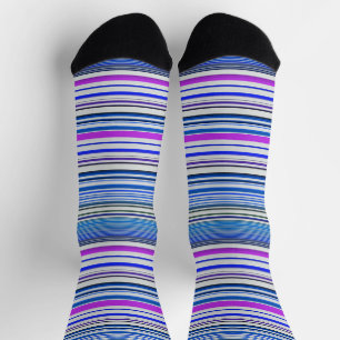 Cute violet blue stripes socks