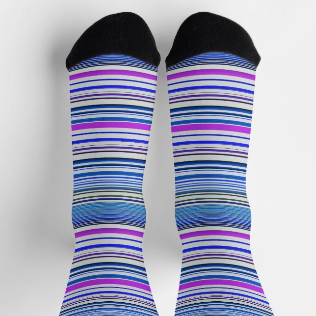 Cute violet blue stripes socks (Top)