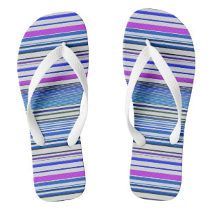 Cute violet blue stripes thongs