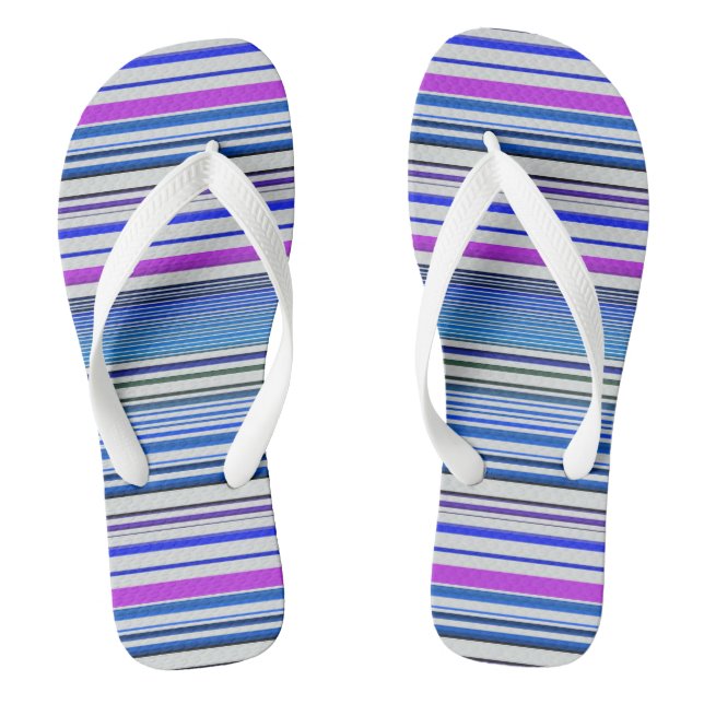 Cute violet blue stripes thongs (Footbed)