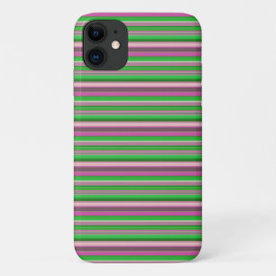 Cute violet green stripes iPhone 11 case