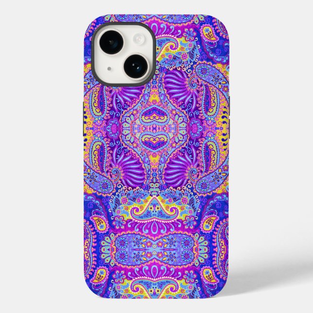 Cute violet paisley pattern Case-Mate iPhone case (Back)