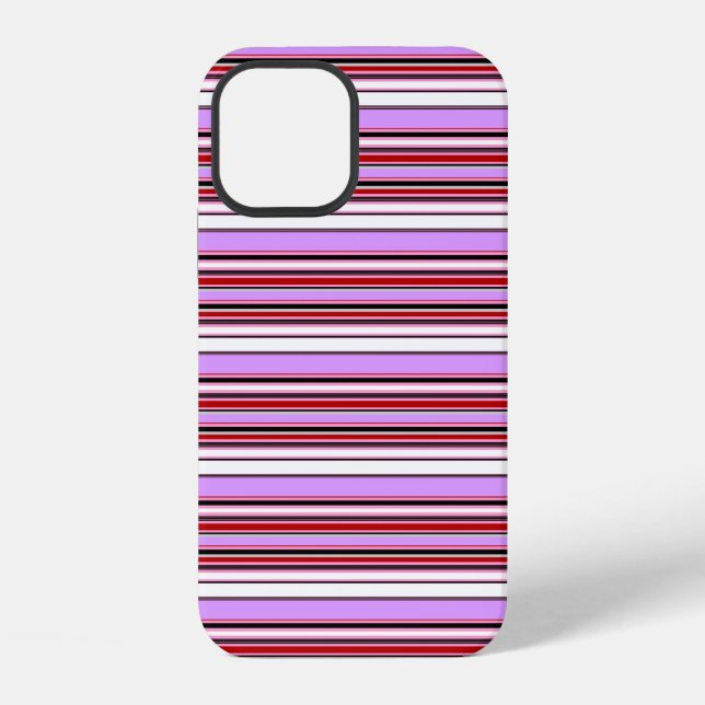 Cute violet red stripes iPhone case (Back)