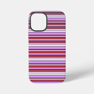 Cute violet red stripes iPhone 12 mini case