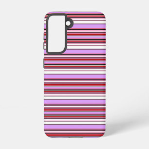 Cute violet red stripes samsung galaxy case