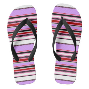 Cute violet red stripes thongs
