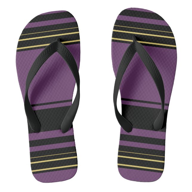 Cute violet stripes thongs (Footbed)