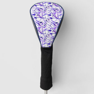 Cute violet watercolor abstract lines pattern golf head cover