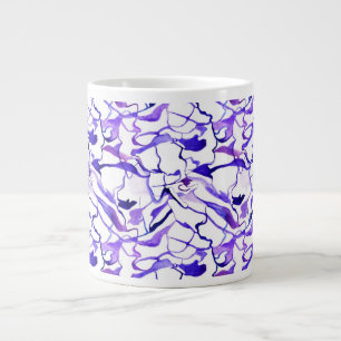 Cute violet watercolor abstract lines pattern large coffee mug