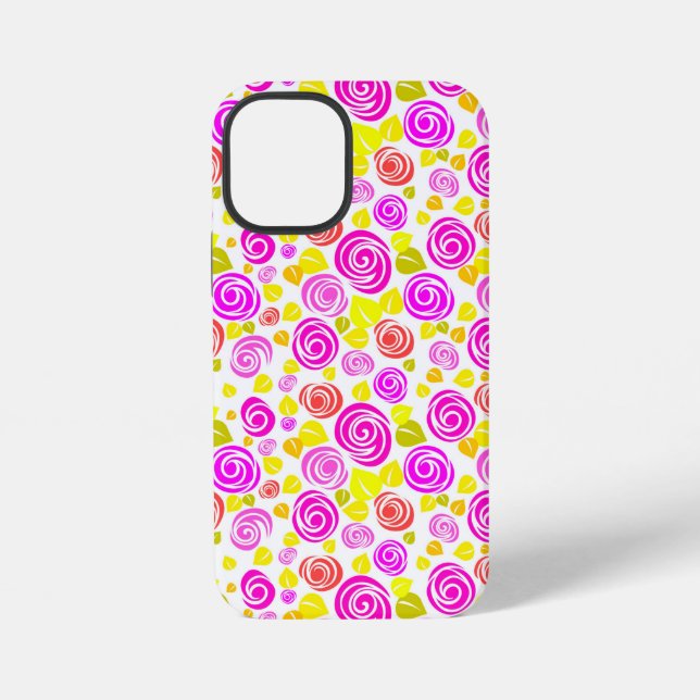 Cute violet yellow spring roses patterns iPhone case (Back)